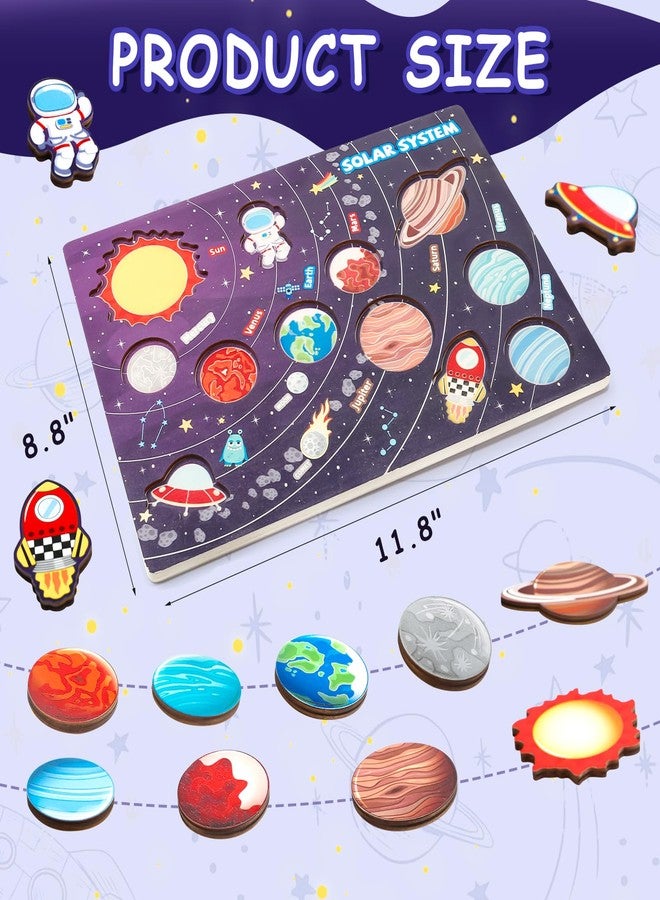 Gserin Wooden Solar System Puzzle for Kids, Montessori Toys Movable Planets Board Game for Toddlers, Outer Space Themed Preschool Science STEM Learning Activity - Image 5